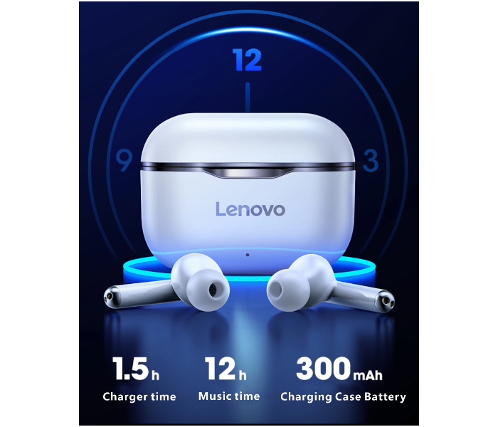 Lenovo Livepods Wireless Bluetooth Earphone 5.0 Dual Match Noise Cancelling Stereo 300mAh Touch Control Long Standby – White - Zoom Image 2