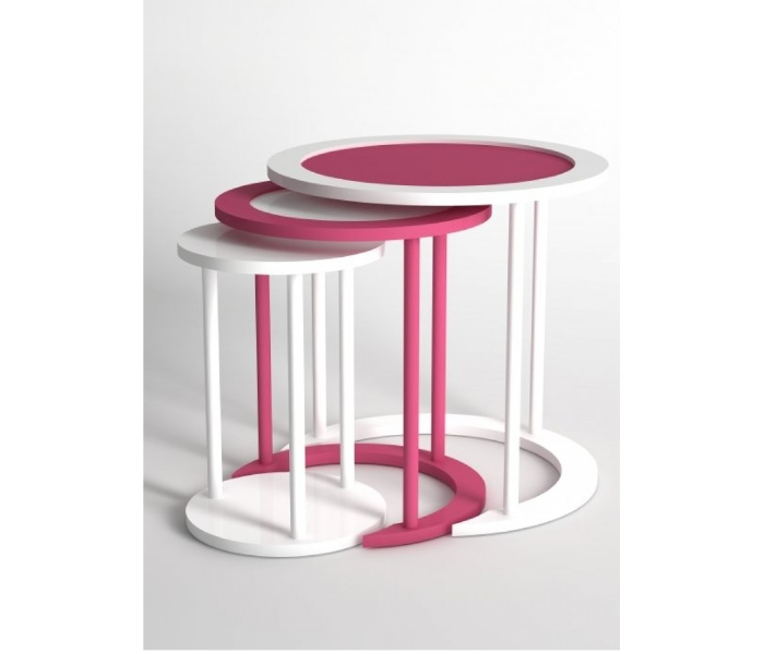 Bubble Zigon 1 Carton Coffee Table - Pink and White - Zoom Image 1