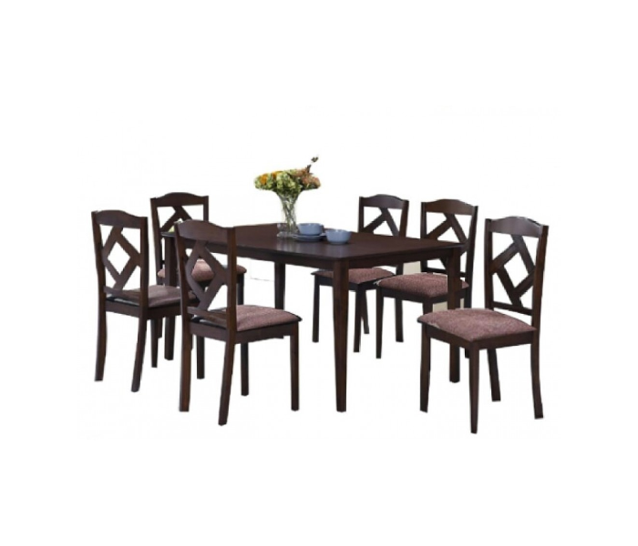 Dining Table With 6 Chairs - Brown - Zoom Image