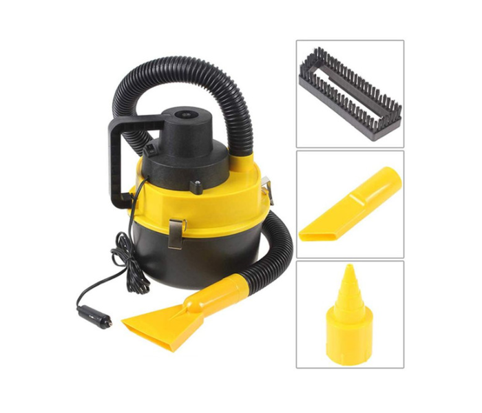 AGC Wet And Dry Car Vacuum Cleaner with Four Attachment Head - Black and Yellow - Zoom Image