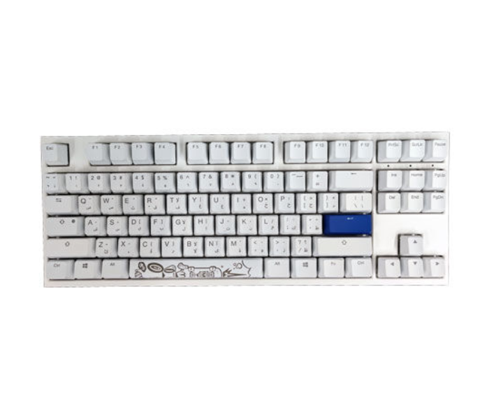 Ducky One 2 TKL Cherry Blue RGB White Switch Gaming Mechanical Keyboard - White - Zoom Image 1