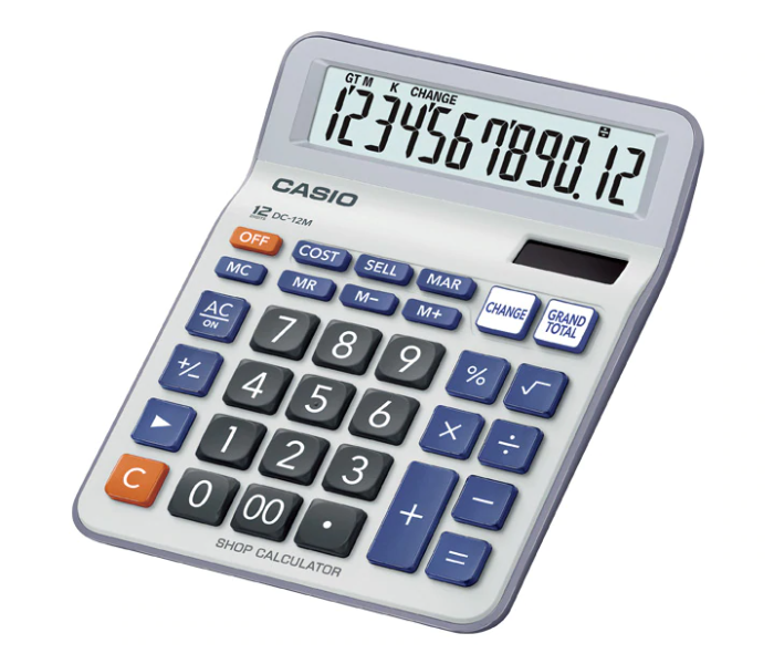 Casio DC-12M-W 12 Digit Desktop Calculator- White - Zoom Image