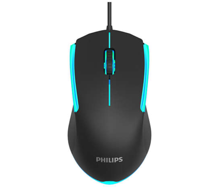 Philips SPK9314 USB Wired Gaming Mouse with 7-way Ambiglow Lighting and Optical Sensor - Black - Zoom Image 2