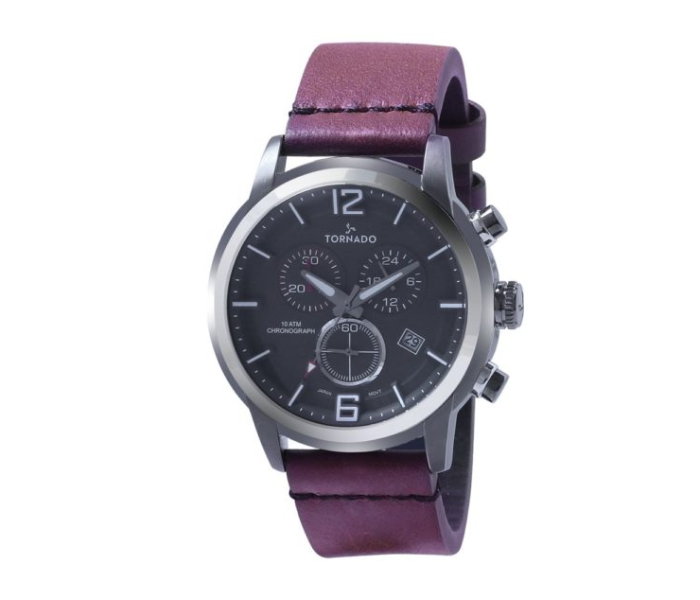 Tornado T8101-XLRX Leather Men Watch - Purple - Zoom Image