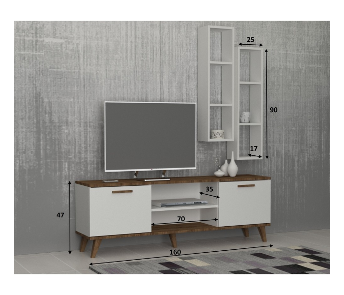 Trend 1 Carton TV Table - White - Zoom Image 2