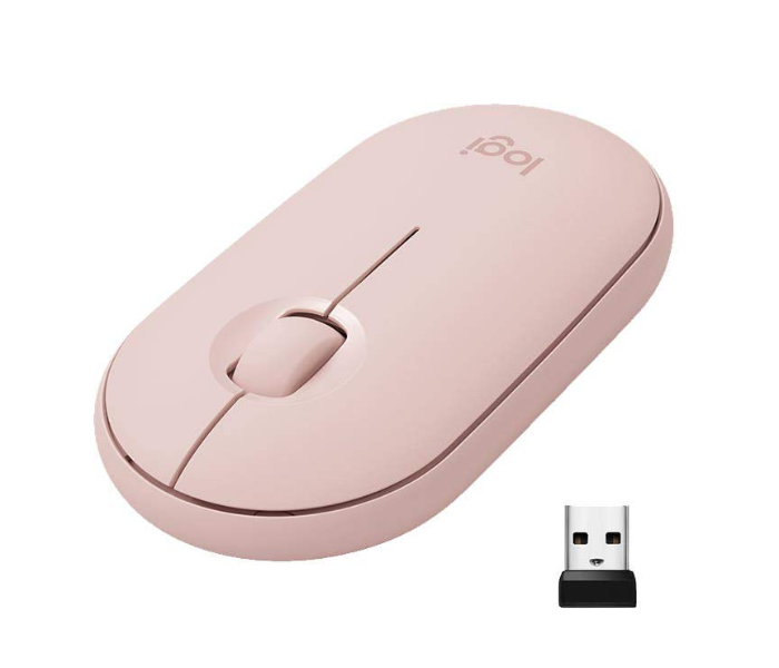 Logitech Pebble M350 Wireless Mouse with Bluetooth or USB - Rose - Zoom Image 1