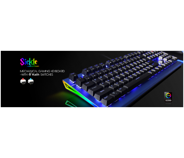 Sades Sickle RGB Side-Lighting Mechanical Gaming Keyboard Backlight Modes USB Wired Kailh Mechanics Switches For Windows 7 8 10 Pc Gamers - Zoom Image 2