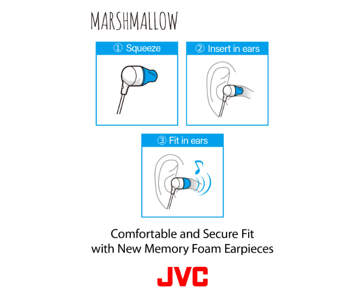 JVC HAFX38MP Memory Foam Earbud Marshmallow Memory Foam Earbud with Mic - Pink - Zoom Image 3