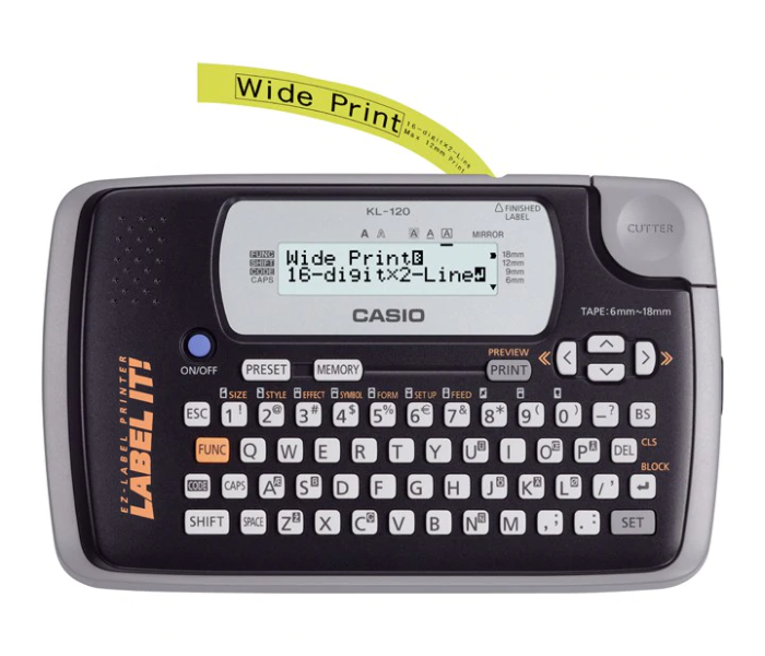 Casio KL-120 16 Digit 2 Line LCD Handy home model Business Label Printer - Zoom Image 2