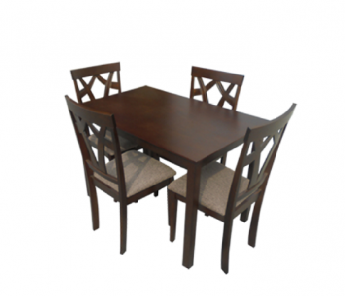 Dining Table With 4 Cushioned Chairs - Dark Brown - Zoom Image