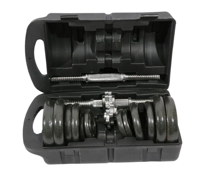 Hillbro 20 kg Dumbbells Set With Box - Black - Zoom Image 1