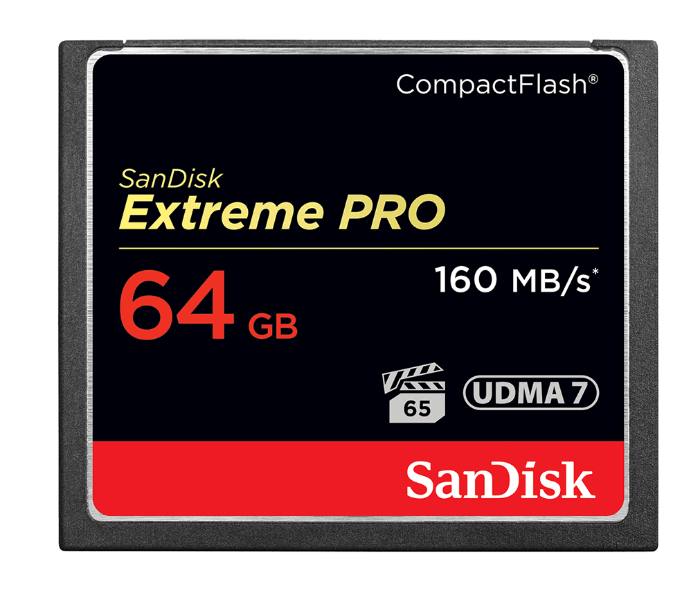 Sandisk SDCFXPS-064G-X46 Extreme Pro 64GB Compact Flash 160MB/s Memory Card - Zoom Image 1