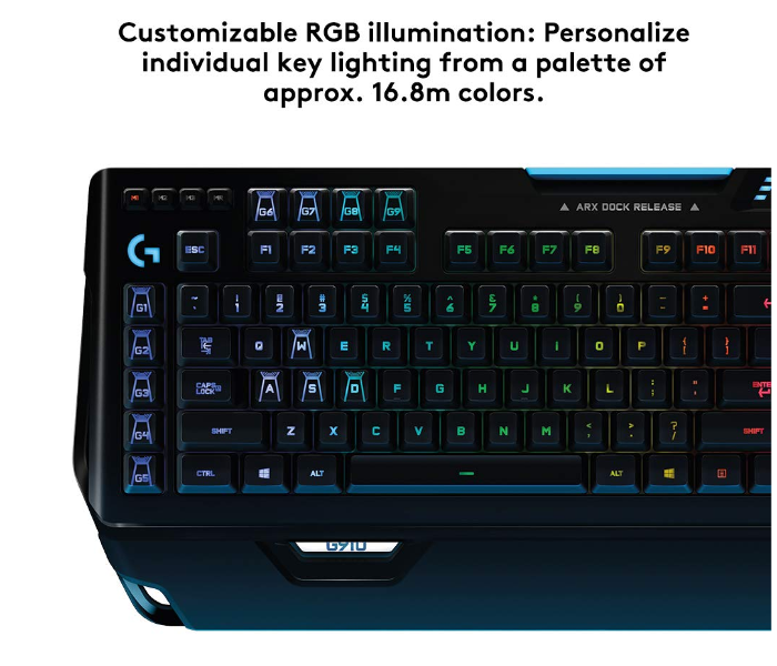 Logitech G910 Orion Spectrum RGB Mechanical Gaming Keyboard - Black - Zoom Image 4