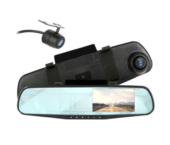 Tobys Bluetooth Touch Screen Mirror With Rear View Car Camera - Zoom Image