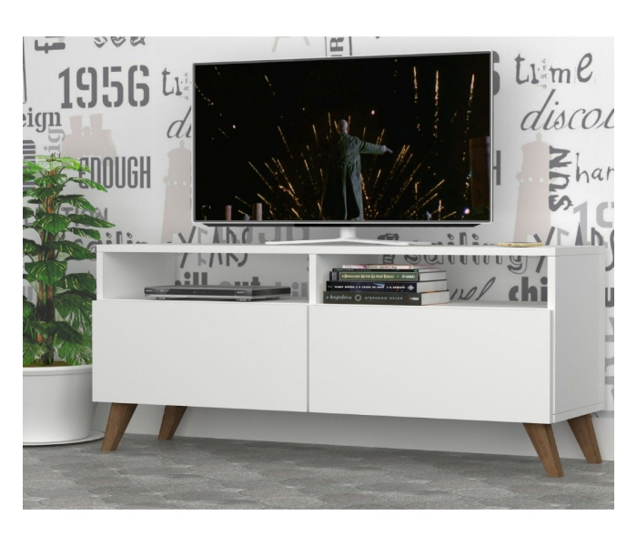 Encoy TV Table - White and Brown - Zoom Image 1