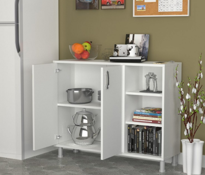 Mayan Multi Use Wardrobe Cupboard - White - Zoom Image 2