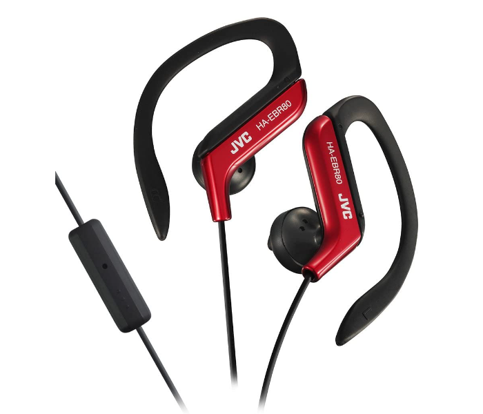 JVC HAEBR80R Sports Clip Headphones with Microphone - Red - Zoom Image