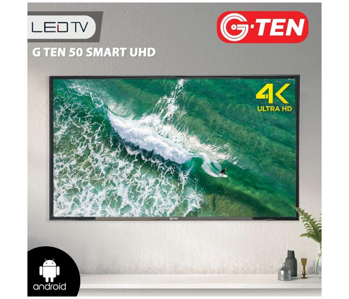 G Ten 50 Inch UHD Smart LED TV - Black - Zoom Image 1