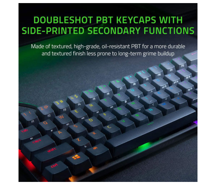 Razer Huntsman Mini Gaming PBT Chroma RGB Keyboard With Red Optical Switches - Black - Zoom Image 3