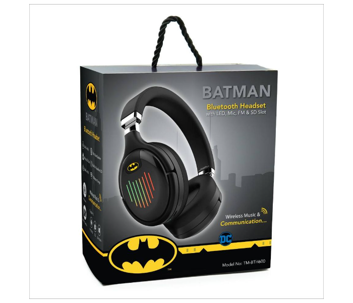 Touchmate Batman Bluetooth Headset with LED Mic FM and SD Slot - Black  - Zoom Image 6