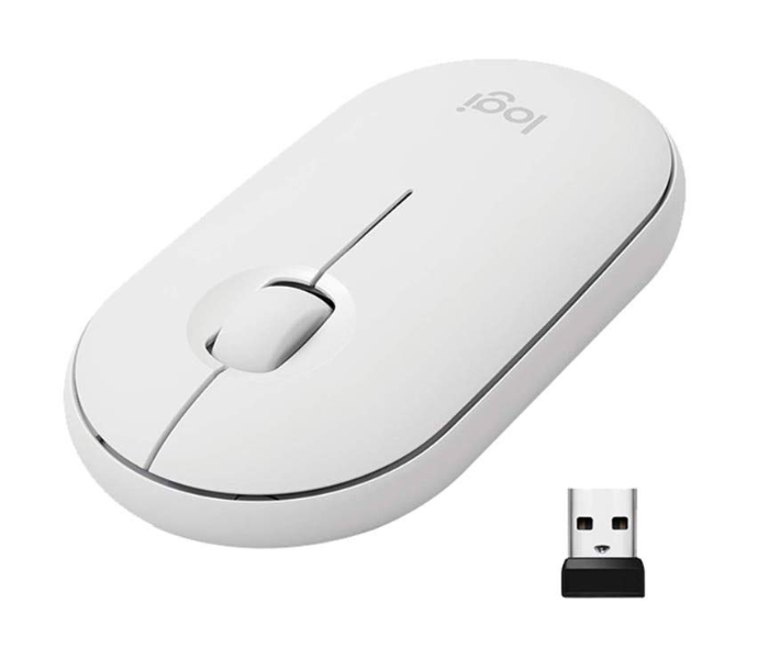 Logitech Pebble M350 Wireless Mouse with Bluetooth or USB - White - Zoom Image 1