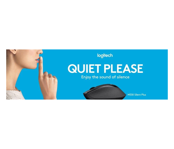 Logitech M330 Silent Plus Wireless Large Mouse - Black - Zoom Image 3