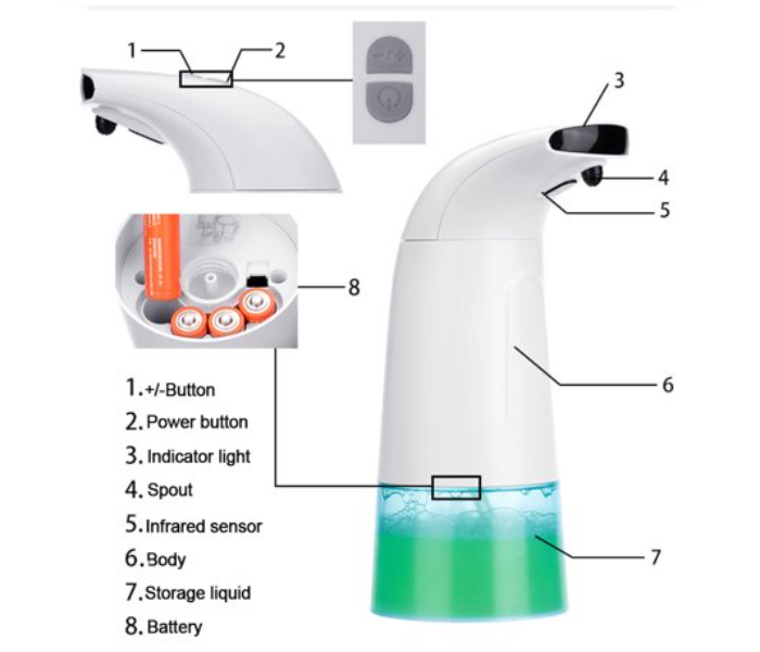 Automatic Touchless Induction Foam Liquid Soap Dispenser with Infrared Sensor Hand Wash - Zoom Image 3