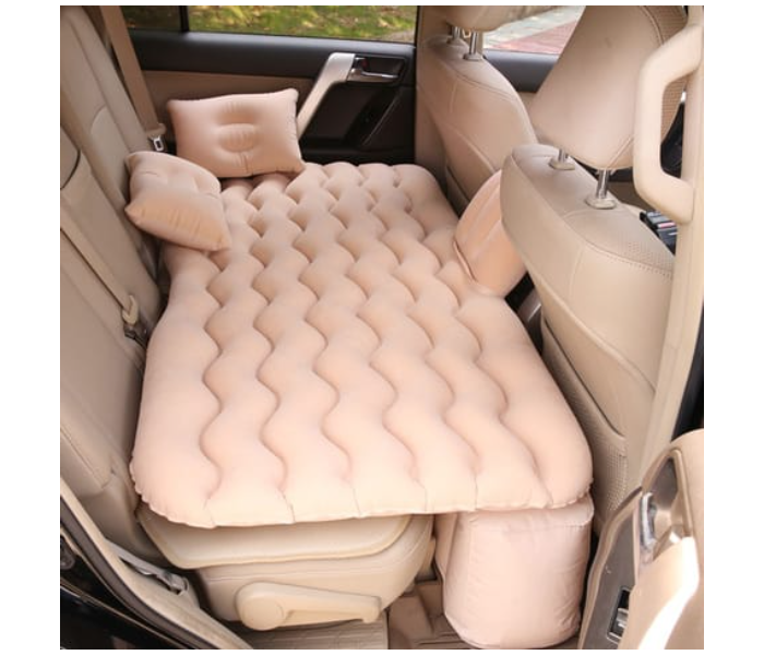 Jongo JA177-1 Car Inflatable Mat Outdoor Traveling Air Mattresses Camping Folding Sleeping Bed with Pillows and Pump - Beige - Zoom Image