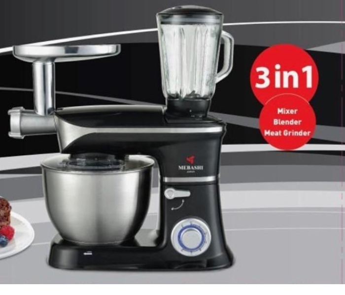 Mebashi ME-SBM1108 6.5 Litre 3 in 1 Stand Mixer With Blender and Meat Grinder - Silver - Zoom Image