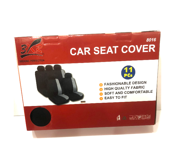 3XR 11 Piece Seat Cover Full Set For Sedans - Grey And Black - Zoom Image 3