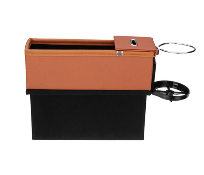 Passenger Side Pocket Phone Storage Box - Black and Brown - Zoom Image