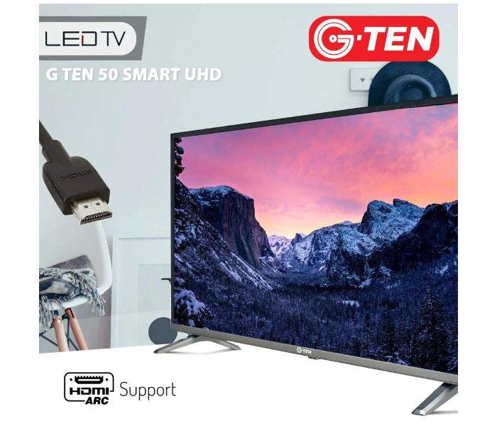 G Ten 50 Inch UHD Smart LED TV - Black - Zoom Image 4