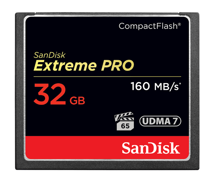 Sandisk SDCFXPS-032G-X46 Extreme Pro 32GB Compact Flash 160MB/s Memory Card - Zoom Image 1