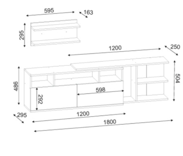 Beste TV Table - White and Brown - Zoom Image 3