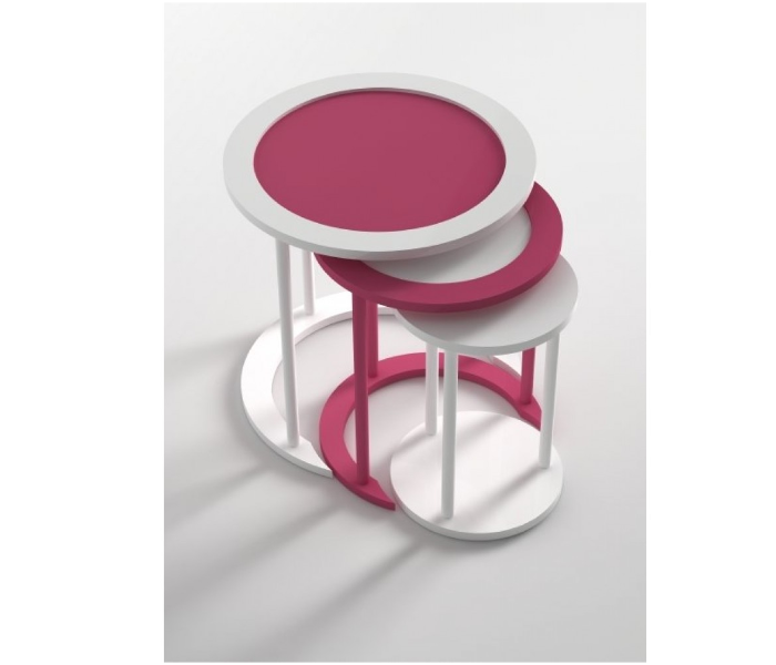 Bubble Zigon 1 Carton Coffee Table - Pink and White - Zoom Image 2