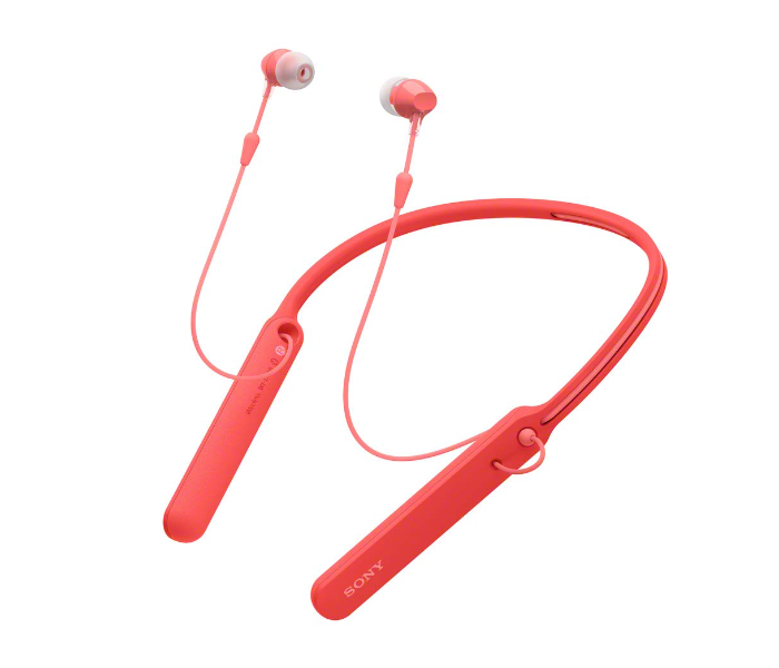 Sony WI-C400 Wireless Bluetooth In-Ear Neck Band Headphones - Red - Zoom Image 2