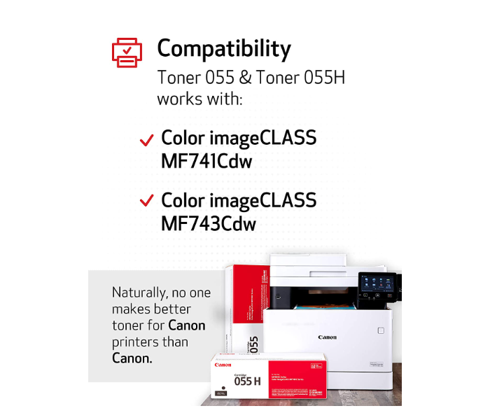 Canon 055 Genuine Toner Cartridge - Black - Zoom Image 1