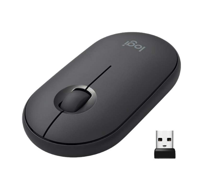 Logitech Pebble M350 Wireless Mouse with Bluetooth or USB - Graphite - Zoom Image 1