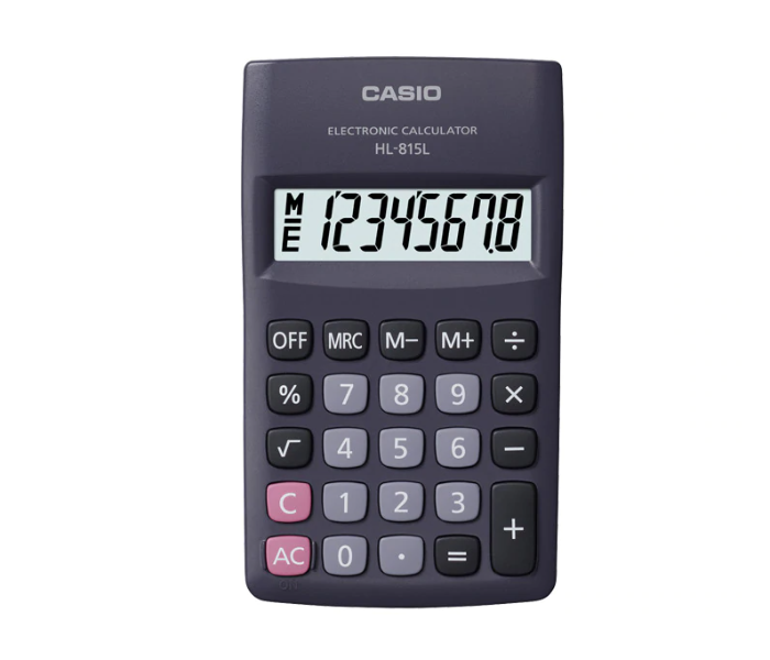 Casio HL-815L-BK Portable Type 8 Digit Electronic Calculator - Dark Blue - Zoom Image