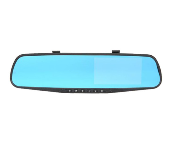 Tobys DVR Dual Lens HD Camera LCD Rearview Mirror Recorder For Car - Black - Zoom Image