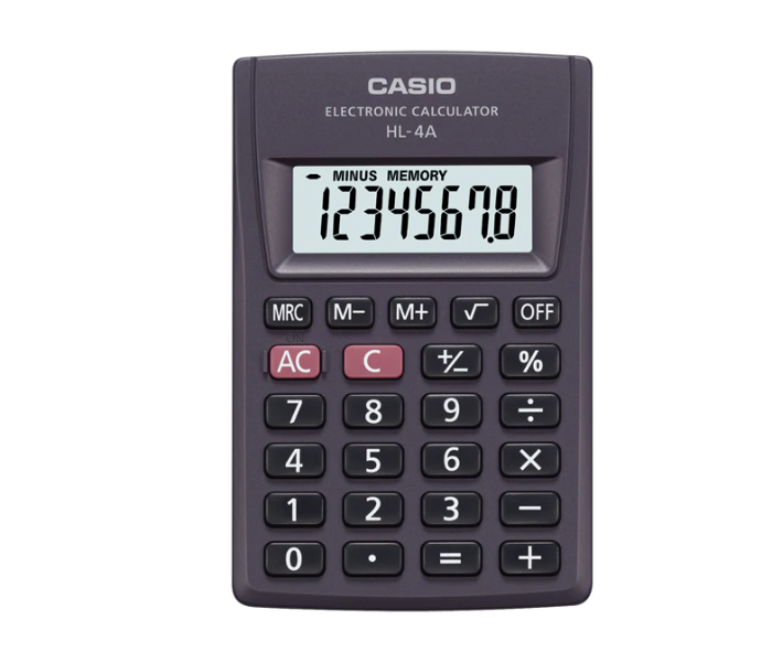 Casio HL-4A Portable Type 8 Digit Electronic Calculator - Dark Blue - Zoom Image