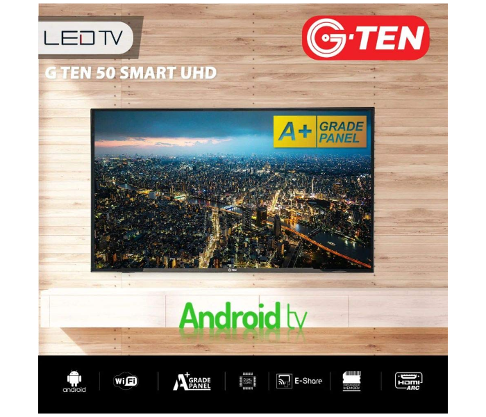 G Ten 50 Inch UHD Smart LED TV - Black - Zoom Image 5