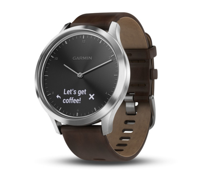 Garmin 010-01850-34 Vivomove HR Seu Premium with Dark Brown Leather Bracelet - Zoom Image 1