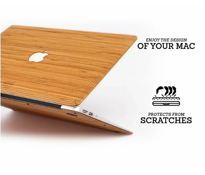 WoodWe Macbook Skin Cover Wood Veneer for MacBook Pro 13 with Thunderbolt - Bamboo - Zoom Image 2