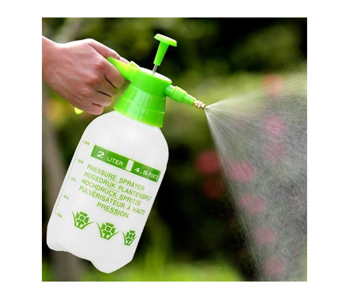 2L Pressure Spray Bottle - White and Green - Zoom Image