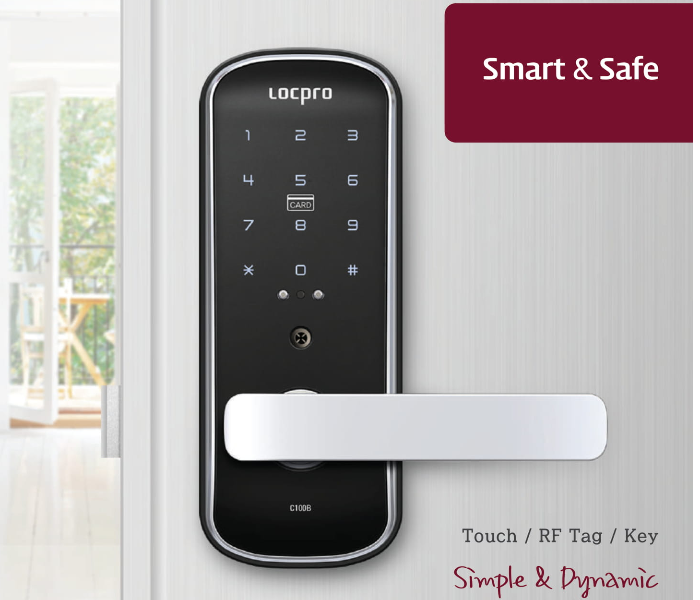 Locpro C100 Smart Door Lock - Black  - Zoom Image 2