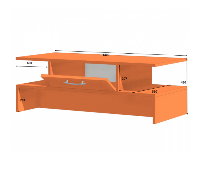 Wood Finish Sline Coffee Table - Brown - Zoom Image 3