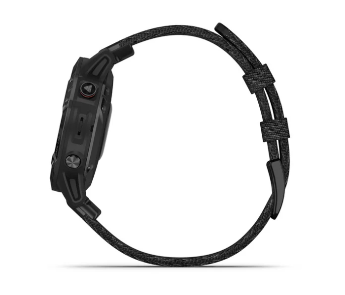 Garmin 010-02158-17 Fenix 6 Sapphire Edition Black DLC with Heathered Black Nylon Band - Zoom Image 7