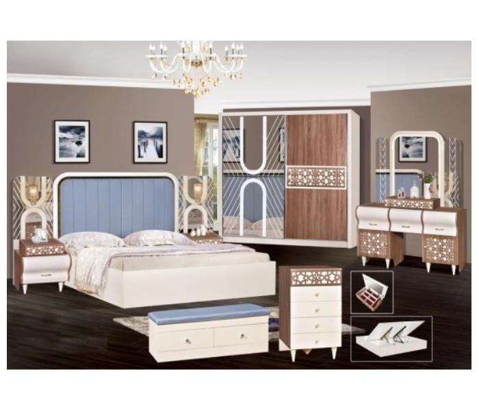 Nephrin Bedroom Set with Drawer Wardrobe - Wood - Zoom Image 1