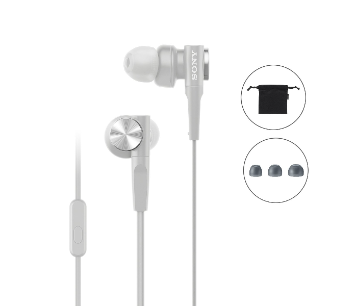 Sony MDR-XB55AP Wired Extra Bass In-Ear Headphones With Mic For Phone Calls - White - Zoom Image 5